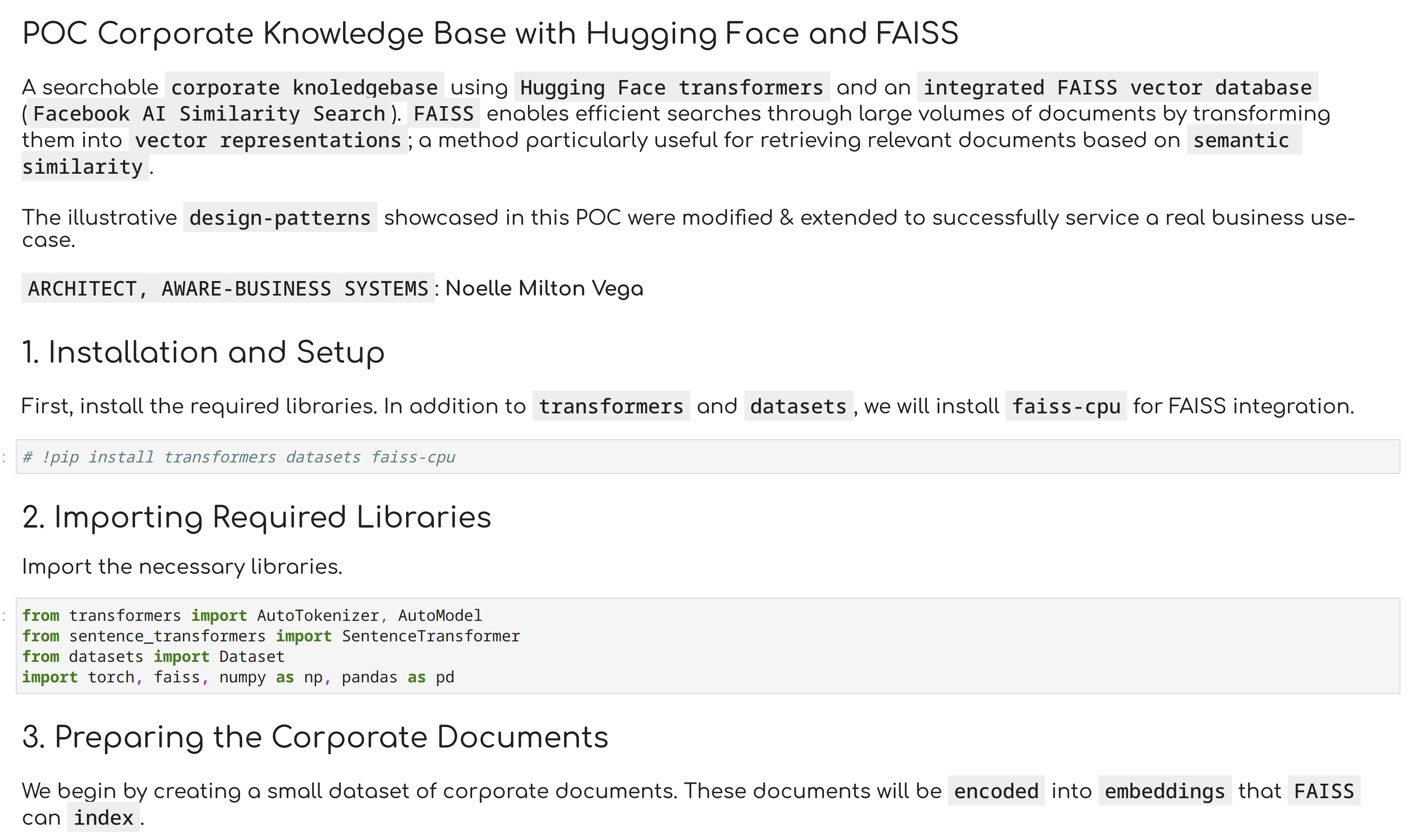 POC Corporate Knowledge Base with Hugging Face & FAISS